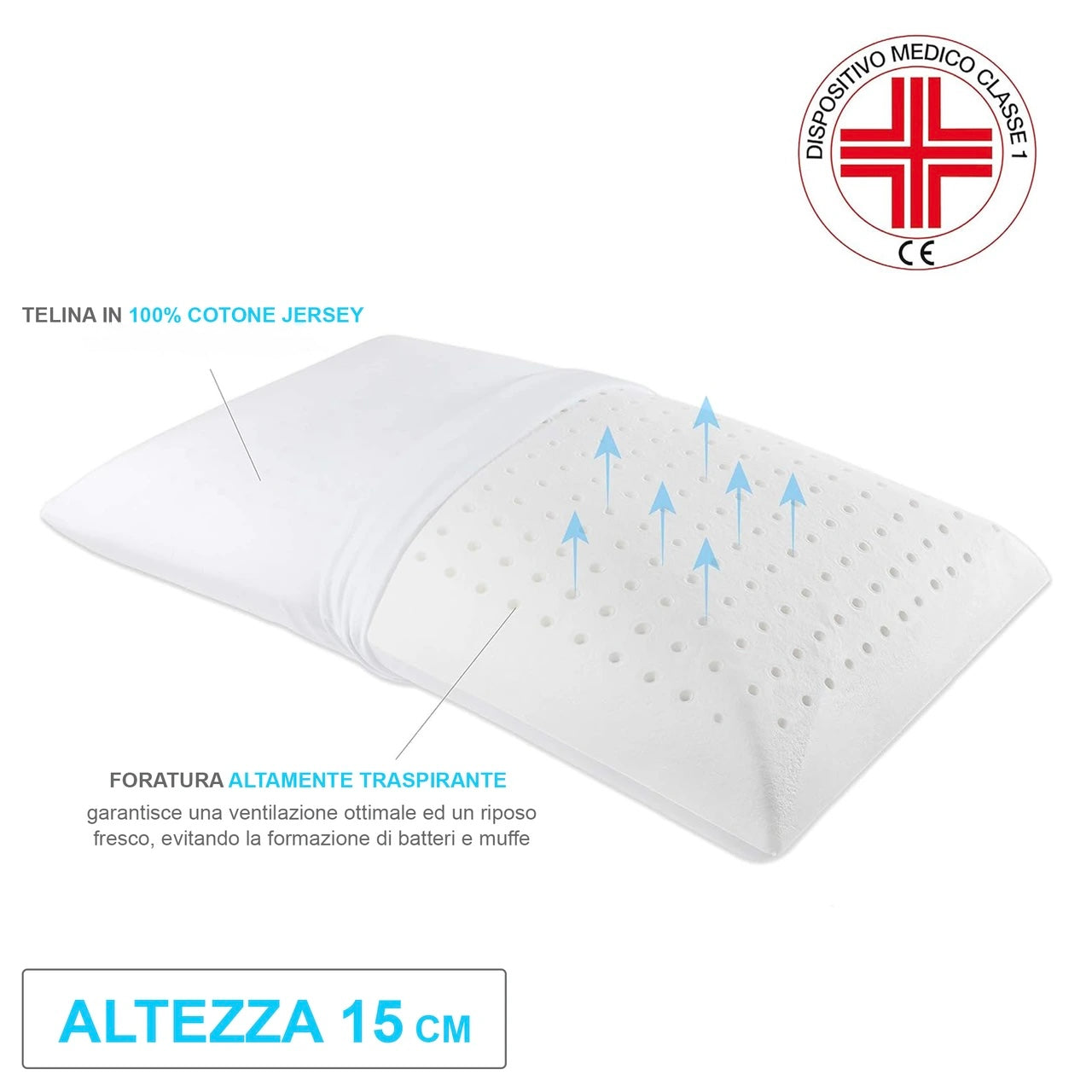 Cuscino “Saponetta forato” h15 in Memory Foam